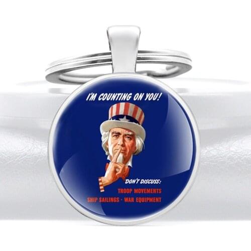 I'm Counting On You Design Glass Dome Metal Key Chain Charm Men Women Key Ring Jewelry Gifts Keychains