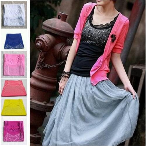 Girl Womens Rhinestone Sequin Lace Tank Top Sling Camisole Vest Slim Sleeveless Vest Casual Female Sexy Loose Solid