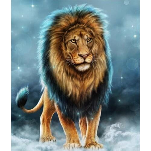 Animal Male Lion Diamond Painting Full Round New DIY Sticking Drill Cross Stitch 5D Embroidery Toy Simple Home Decorative