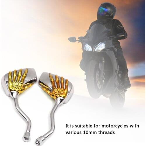 1 Pair Skeleton Skull Hand Claw Motorbike Back Claw Back Side Mirrors Universal Motorcycle Rear View Mirrors