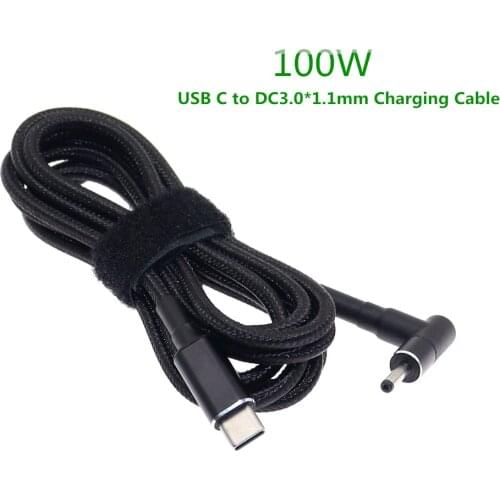 100W USB C Type C Male to DC 3.0x1.1mm Male PD Charger Connector Adapter Notebook Cable for Samsung Acer for Asus 1.8m