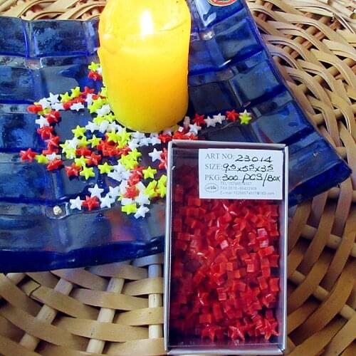 300pcs Wholesale custom red glass micro star model sculpture decoration Christmas Wedding micro landscape gardening accessories