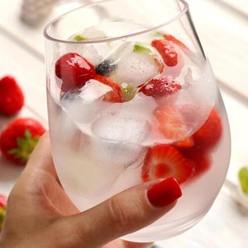 4pc/set Unbreakable PET Red Wine Glass Transparent Fruit Juice Beer Cup Shatterproof Plastic Glasses Cups Bar