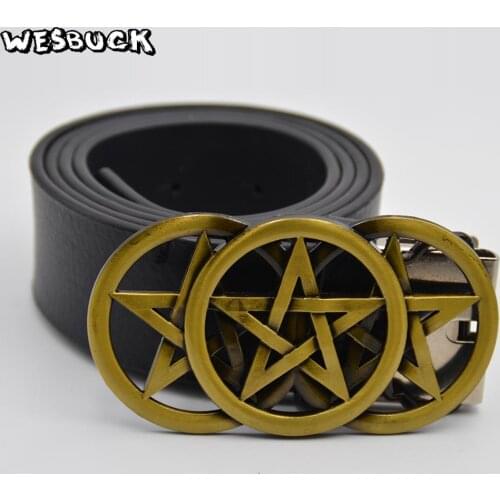 5 PCS MOQ WesBuck Brand Chained five-corner heart Belt Buckles for Man Women Buckles Cowboy Cowgirls Fashion Belt buckle