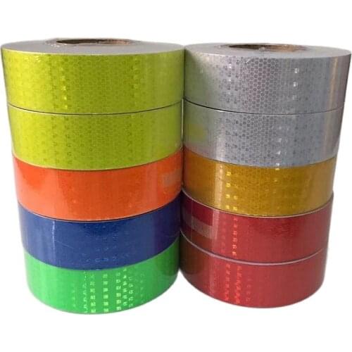 High Visibility 5CM*5M PVC Self adhesive Reflective Tape For Road Traffic Construction Site Floor Wall Night Reflective Sticker