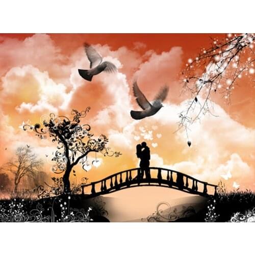 5D diamond painting full of couples on the diamond bridge round diamond mosaic pattern home decoration DIY handmade