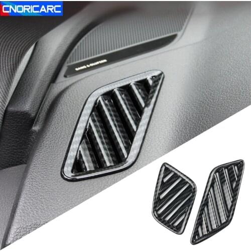 Car Styling Carbon Fiber Color Dashboard Air Outlets Frame Decoration Cover Trim For Audi Q5 FY 2018-20 LHD Interior Accessories