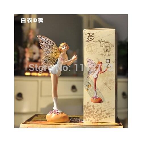 White cute fairy resin wedding cake toppers Home Furnishing lovely doll angel girl wedding room decorations figurines