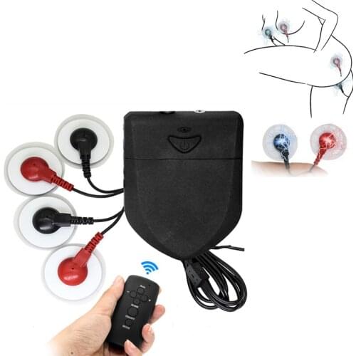 Wireless Remote Control Electric Shock Paste Massager Double Output Host Electro Sex Machine Host,Electro Stimulation Sex Toys