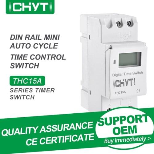 Free Shipping CHYT THC15A Din Rail AC 220V 110V 12V 24V 48V Electronic Weekly 7 Days Programmable Digital Timer Control Switch