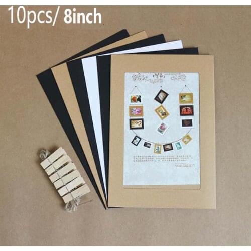 8inch/10pcs Combination Paper Photo Frame with Clips and 2 m Rope Photo Wall Hanging Picture DIY Home Decoration Photo Album