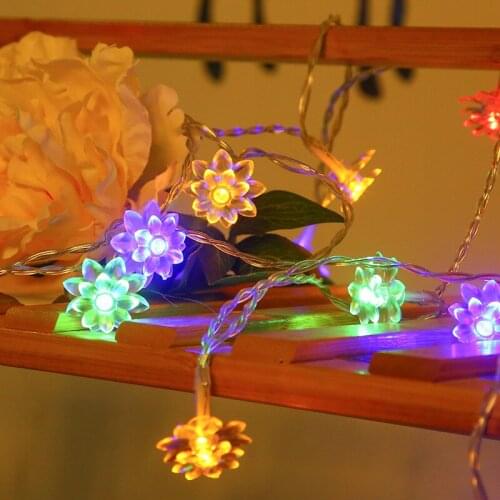USB/Battery Operated Fairy Light Garland Indoor 3/6/10M Lotus Flower Festoon Decorative Lighting for Home Bedroom Party Decors