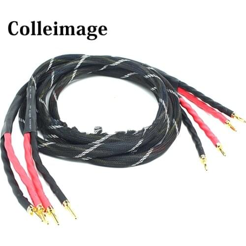 Hifi DIY Audio Line Hifi Speaker Cable With 2 Banana Plug to 2 Banana plug Amplifier Oxygen-Free Copper Speakon Wire Cables