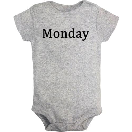 Friday Thursday Wednesday Tuesday Monday Newborn Baby Girl Boys Clothes Short Sleeve Romper Jumpsuit Outfits 100% Cotton