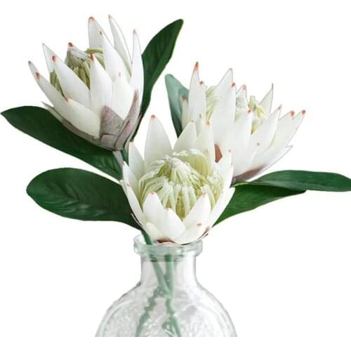 3Pcs Artificial Flowers Fake Silk Plastic Flower Arrangements Decor Bouquet for Wedding Table Centerpieces Without Vase