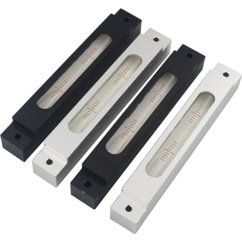 HACCURY Metal Mini Spirit Level Bubble Long Strip Level Ruler Machine installation tool 4“/2mm(0.02mm/m)
