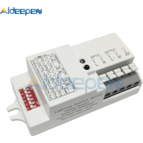 AC 220V-240V/50Hz Microwave Radar Sensor Switch Body Motion Detector For LED Light Switch Adjustable Delay Illumination Distance