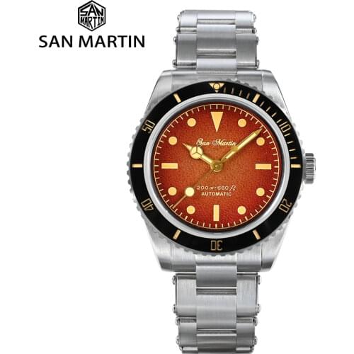 San Martin Diver Watch Vintage 6200 Retro Water Ghost Luxury Sapphire YN55 Men Automatic Mechanical Watches Waterproof 20Bar