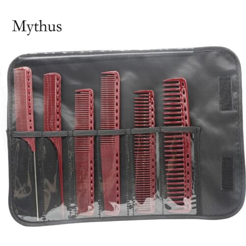 6 Designs Hairdressing Comb Set With Gift Bag Janpan Resin Anstatic Durable Hairdresser Comb Ideal For Salon Haircut Tail Comb