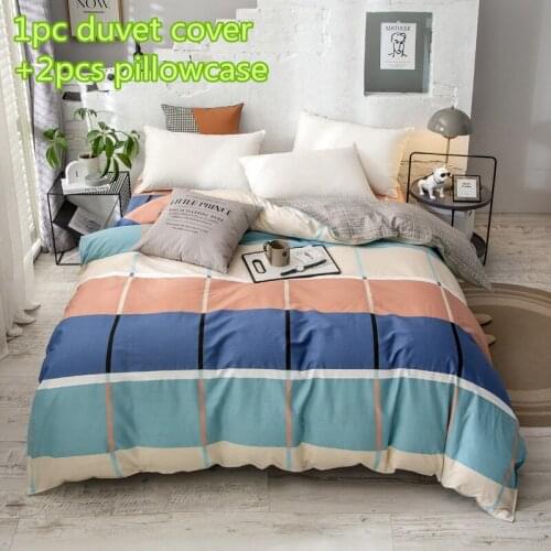 Pure Cotton Duvet Cover Sets Modern Plaid Quilt Cover Sets Kids Single Twin Full King Bedding Luxury Soft Comforter Cover Sets