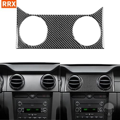 For Ford Mustang GT 2005-2009 S197 Carbon Fiber Sticker Central Control Air Outlet Vent Panel Black Interiors Car Accessories