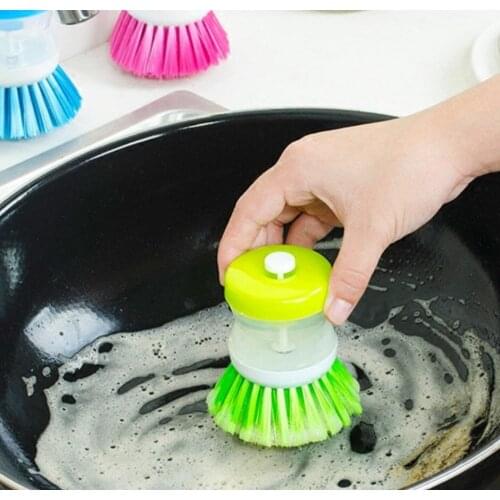 New Home Kitchen Washing Utensils Pot Dish Brush With Washing Up Liquid Soap Dispenser Wash Pot Brush