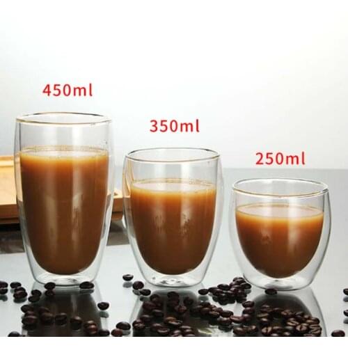 New Heat-resistant Double Wall Glass Cup Beer Espresso Coffee Cup Set Handmade Beer Mug Tea glass Whiskey Glass Cups Drinkware