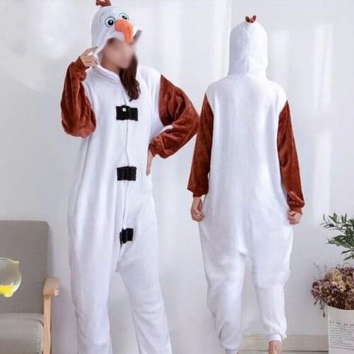 Adult Kids Olaf Snowman Kigurumi Pajamas Women Boy Girl Cartoon Cosplay Costume Winter Flannel Warm Onesies Christmas snow man