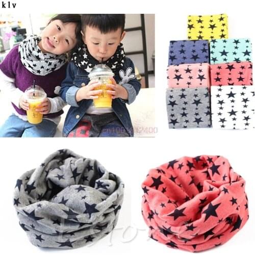 1pc New Scarf Winter Warm Boys Girls Collar Baby Scarf Children Stars O Ring Neck Scarves
