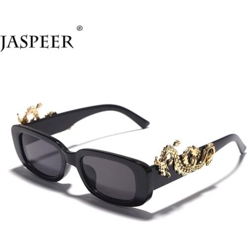 JASPEER 2021 New Steampunk Sunglasses Men Animal Rectangle Sun Glasses Women Punk UV400 Driving Sunglasses Fashion Eyewear