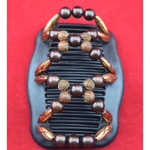 Special brown beads inside beads comb 500 pcs/lot royal pattern work lady hair accessory Easy to Use