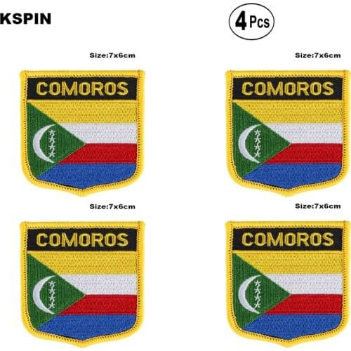 Comoros Shiled Shape flag patches national flag patches for Cothing DIY Decoration