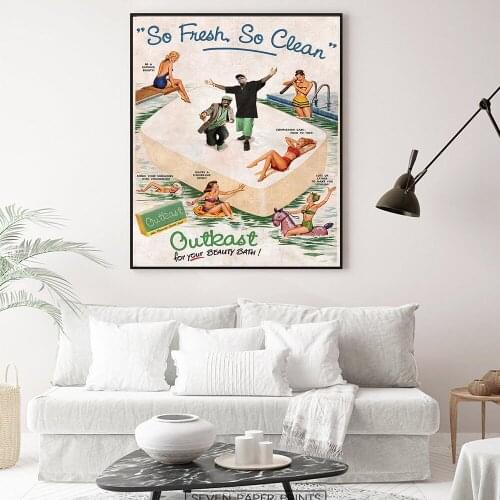 Vintage Music Art Print Band Music Cover Hip Hop Rapper Retro Poster Art Painting for Home/ Room/Bar Decor Wall Stickers