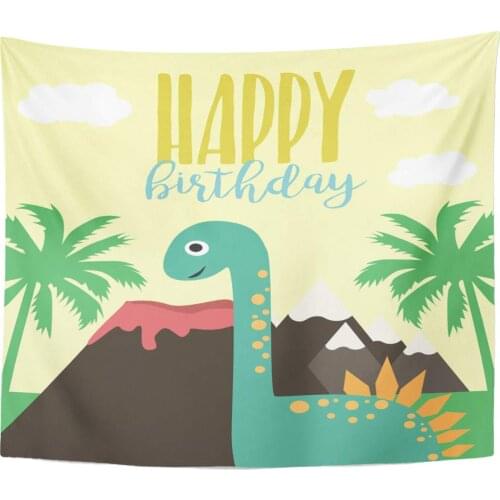 Balloon Animal Dino Birthday Party Baby Boy Cartoon Celebration Cute Home Decor Tapestry Wall Hanging for Living Room Bedroom