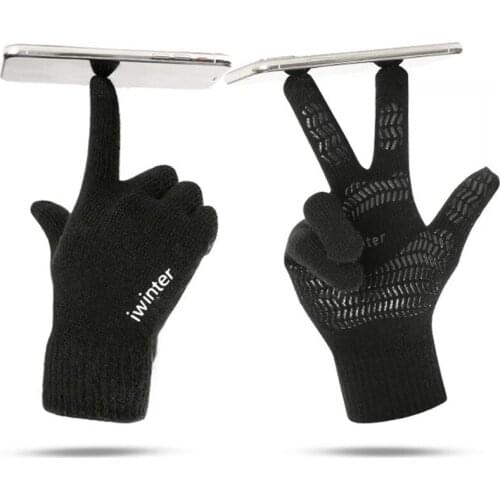 Winter Soft Gloves Men Women Touch Screen Glove Women Texting Outdoor Capacitive Smartphone Stretchy Windproof Knit Warm Mittens