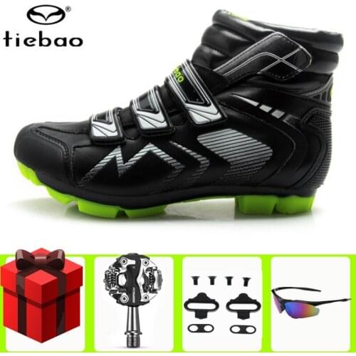TIEBAO Winter Cycling Shoes Sapatilha Ciclismo Mtb Add Spd Pedal Set Self-Locking Bicycle Non-Slip Bike Racing Chaussure Vtt
