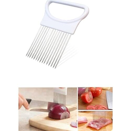 1 Pcs Stainless Steel Onion Fork Fruit Fork Fruit and Vegetable Slicer Slicing Cutter Onion Vegetables Slicer Cutting