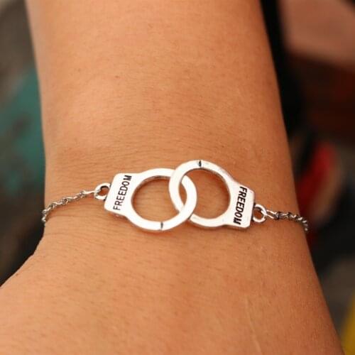 1PC Punk Bracelet Fashion Style Hiphop Rock Handcuffs Style Bracelet Popular Creative Handcuffs Bracelet For Women And Men
