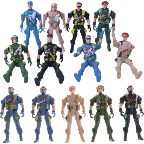 15pcs Military Playset Plastic Toy 9cm Soldier Army Men Special Force Action Figures Kids Toys for Children