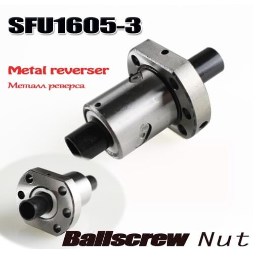 3pcs/lot SFU1605 ballscrew nut 16 mm ball screw single nut match use 1605-3 Metal reverser nut housing bracket CNC
