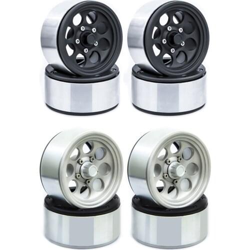 4x RC Car 1.9" Beadlock Wheel Hub Rim for 1/10 RC Crawler SCX10 90046 TRX4 D90 Car Parts Replacement Accessory