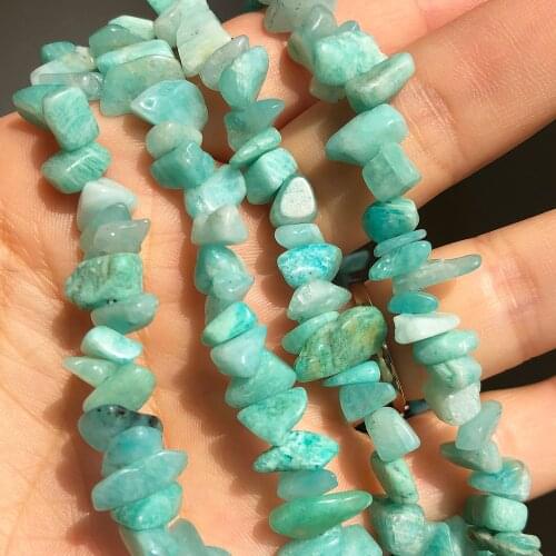 5-8mm Natural Amazonite Freeform Gravel Stone Irregular Chips Loose Spacer Beads For Jewelry DIY Making Bracelet Accessories