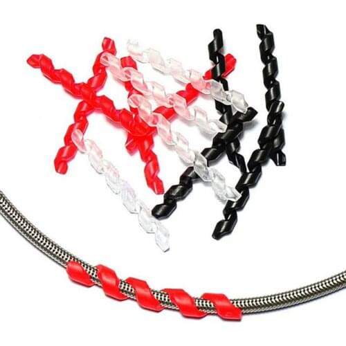 5pcs Spiral Design Cycling Line Pipe Protective Sleeve Bicycle Body Brake Cable Housing Protector Anti-friction Bike Line Wrap