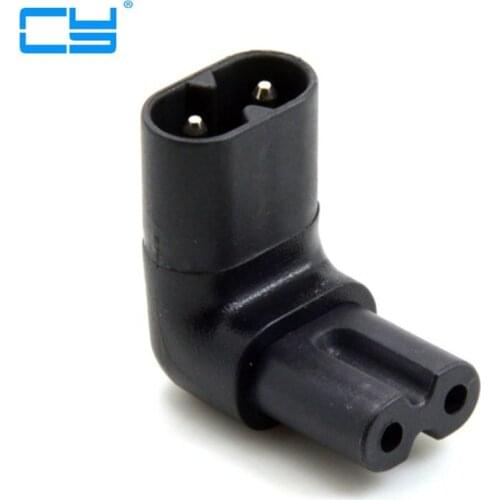 5 pcies/lote Figura 8 IEC 320 C7 para C8 90 Graus Para Cima e Para Baixo Em Angulo Recto Angulo AC Poder adaptador de Extensao