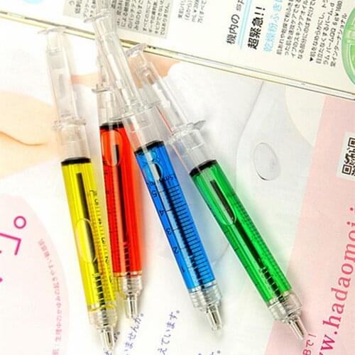 8 pcs syringe roller ball pen 0.7mm ballpoint Blue color Novelty pens gift Stationery Office accessories school supplies EB219