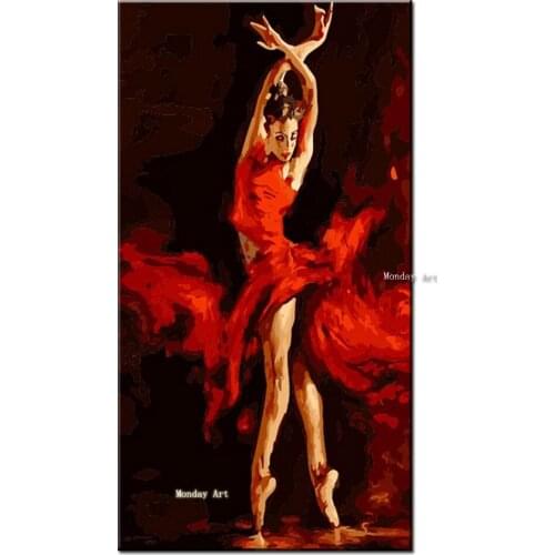 Aritist Hand painted High Quality Modern Ballet Dancers Palette Knife Oil Painting Wall Art on Canvas Wall Decoration Home Decor