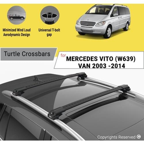 BARS FOR MERCEDES VITO (W639) VAN 2003 - 2014 ALUMINUM ALLOY SIDEBARS CAR ROOF RACK LUGGAGE CARRIER CROSSBAR