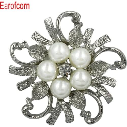 Earofcorn Unique Style Pearl 2 Colors Flowers Brooches Fashion Jewelry Boutonniere gifts for women