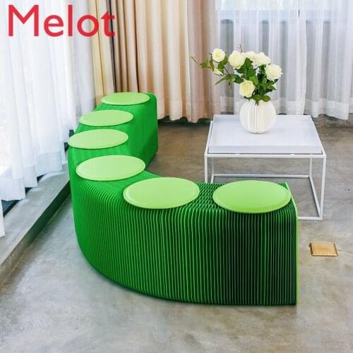 European-Style Simple Luxury Creative Furniture Leisure Pajamas Pastoral Paper Stool Modern Fashion Grass Green Art Bench