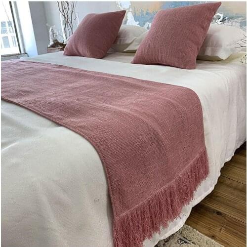 Hotel bed flag bed end towel minimalis modern tassel foot of the bed cover towel bed runners bed runner